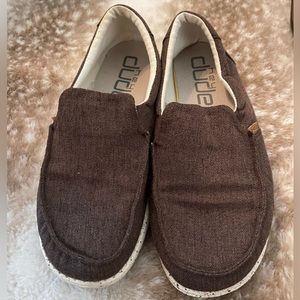 Womens Hey Dude misty woven nut slip ons